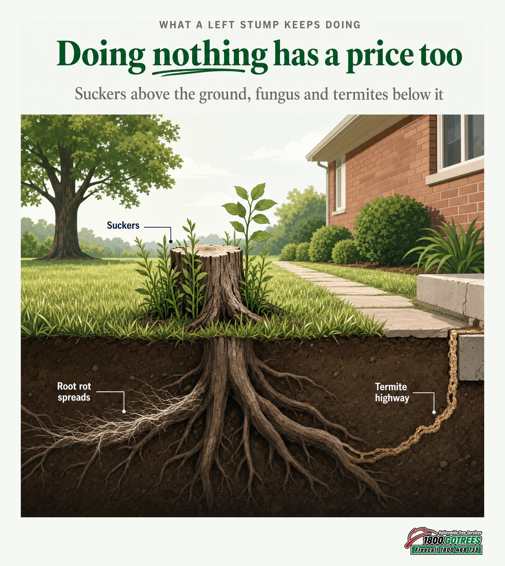 Stump grinding cost of leaving it